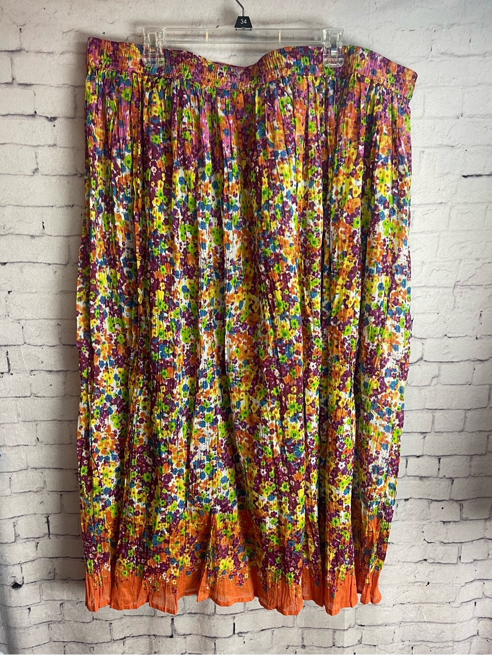 CW classics size 3X cotton floral print maxi skirt